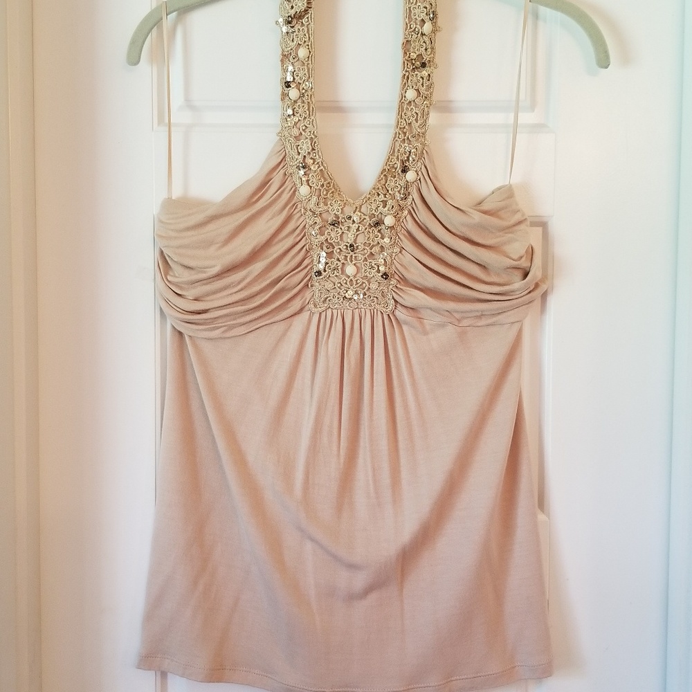 Express ruched babydoll halter top